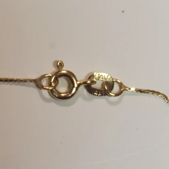 14K Yellow Gold Lariat Box Chain Necklace 20